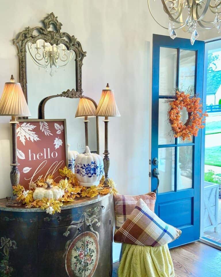 Orange Fall Wreath Decor