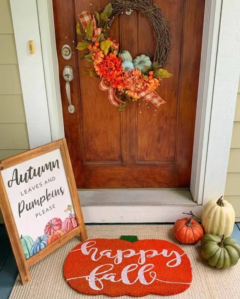 Orange Flower Brown Wreath