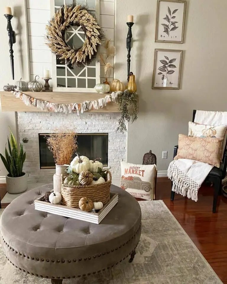 Ottoman Table with Pumpkins