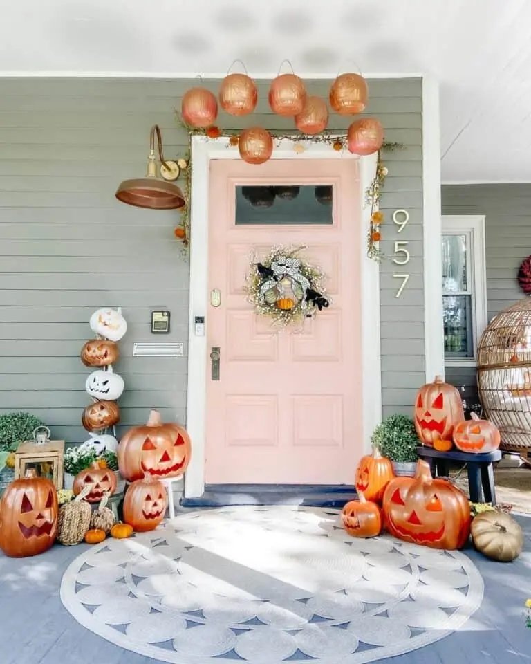 Pink Halloween Door Decor