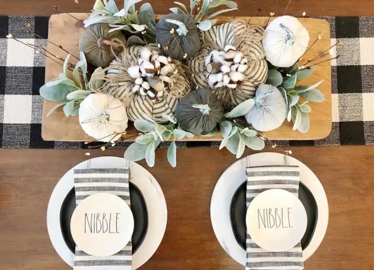 Plaid Decor with Fabric Pumpkins