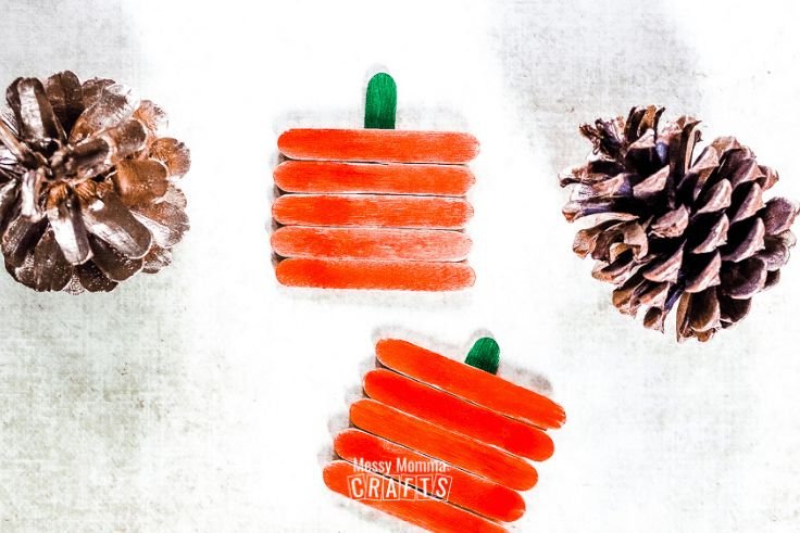 Popsicle Stick Pumpkin Decor