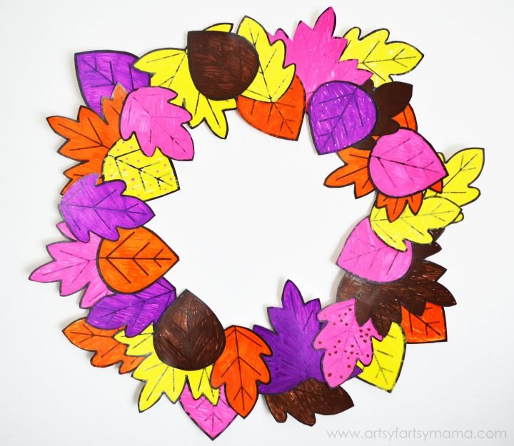 Printable Fall Leaf Wreath