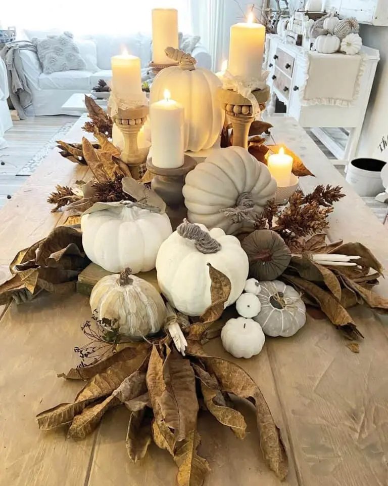 Pumpkin and Leaf Centerpiece