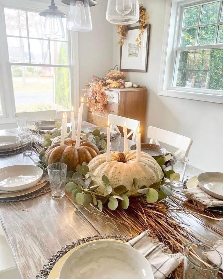 Pumpkin Candleholder Display