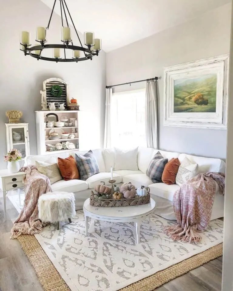 Pumpkin Centerpiece in Living Room
