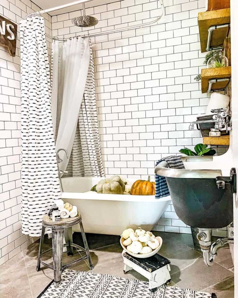 Pumpkin Decor in Bathroom
