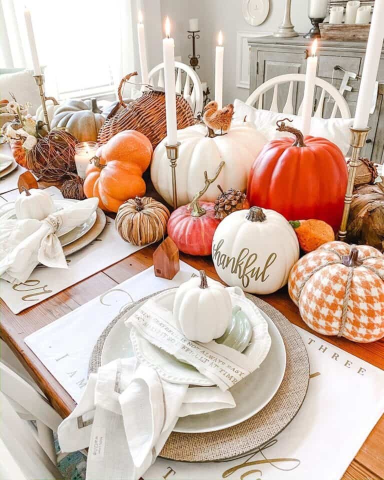 Pumpkin-themed Dining Decor