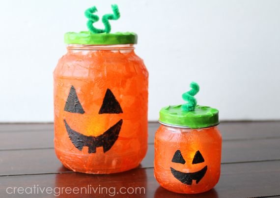 Recycled Pumpkin Jar Craft
