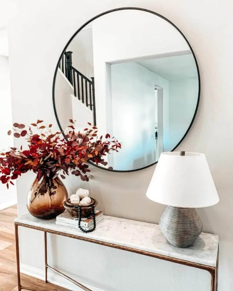 Red Leaves in Entryway