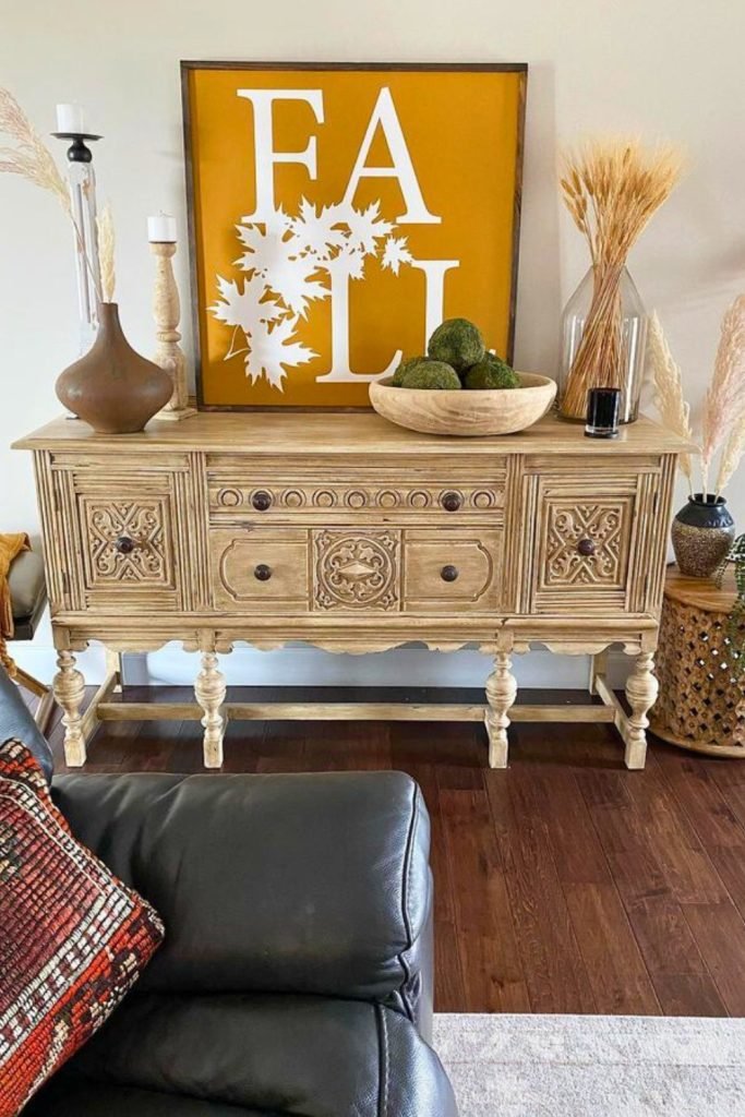 Rustic Fall Console Table Decor