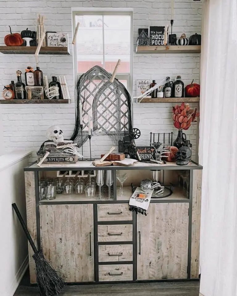 Rustic Halloween Bar Decor