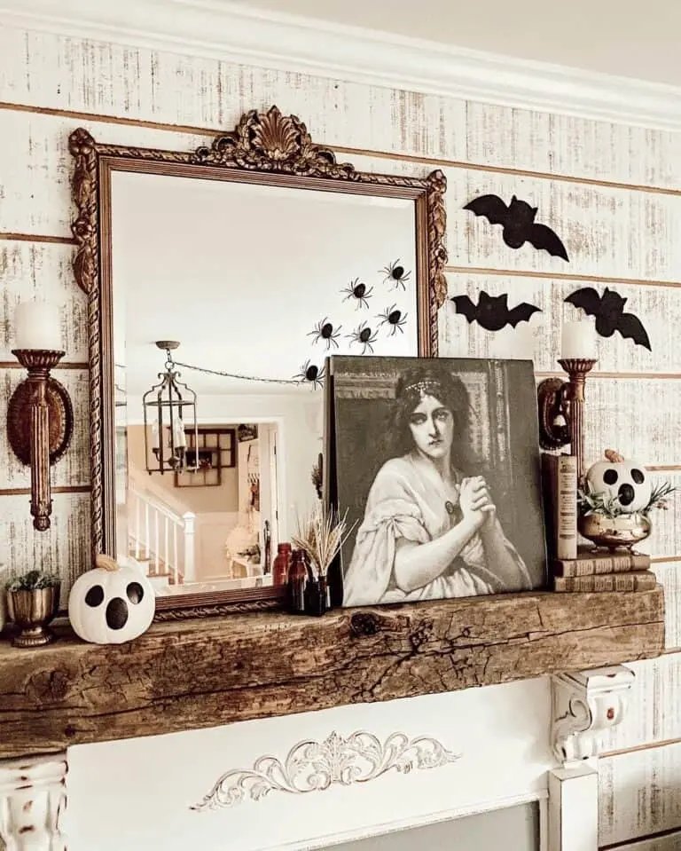 Rustic Halloween Fireplace