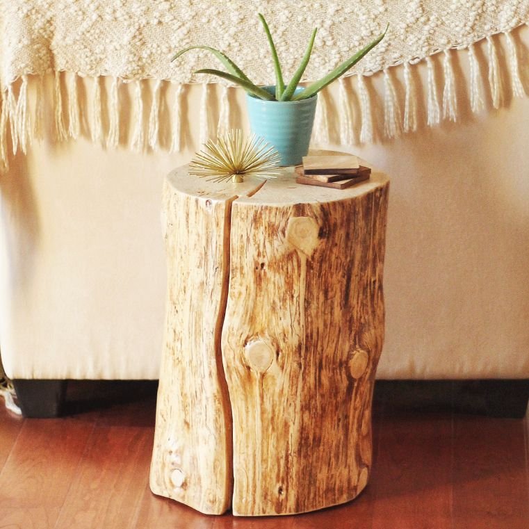 Rustic Tree Stump Table