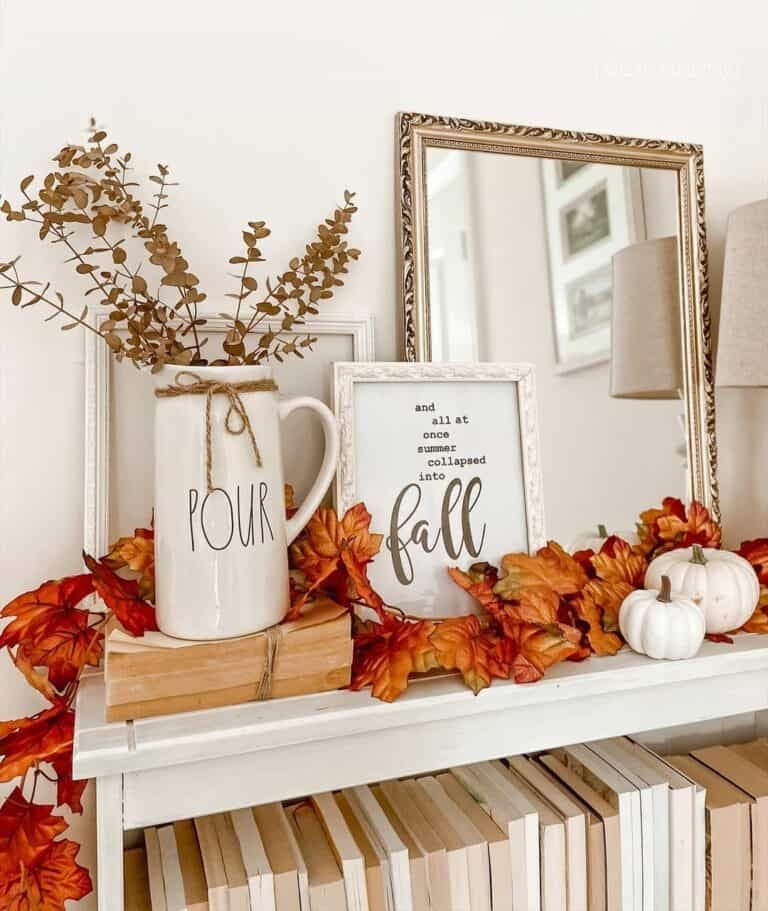 Seasonal Bookshelf Decor