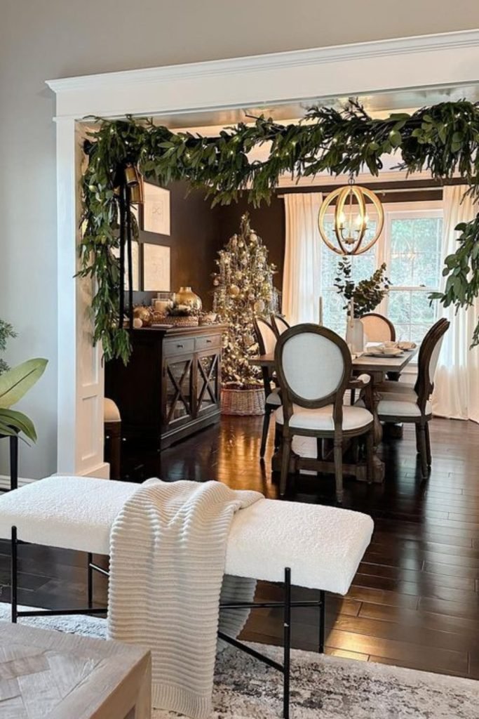 Seasonal Greenery and Warm Lights