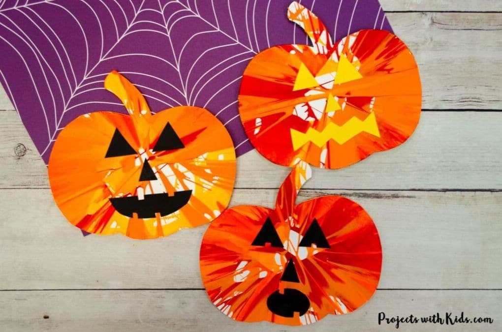 Spin Painted Pumpkins
