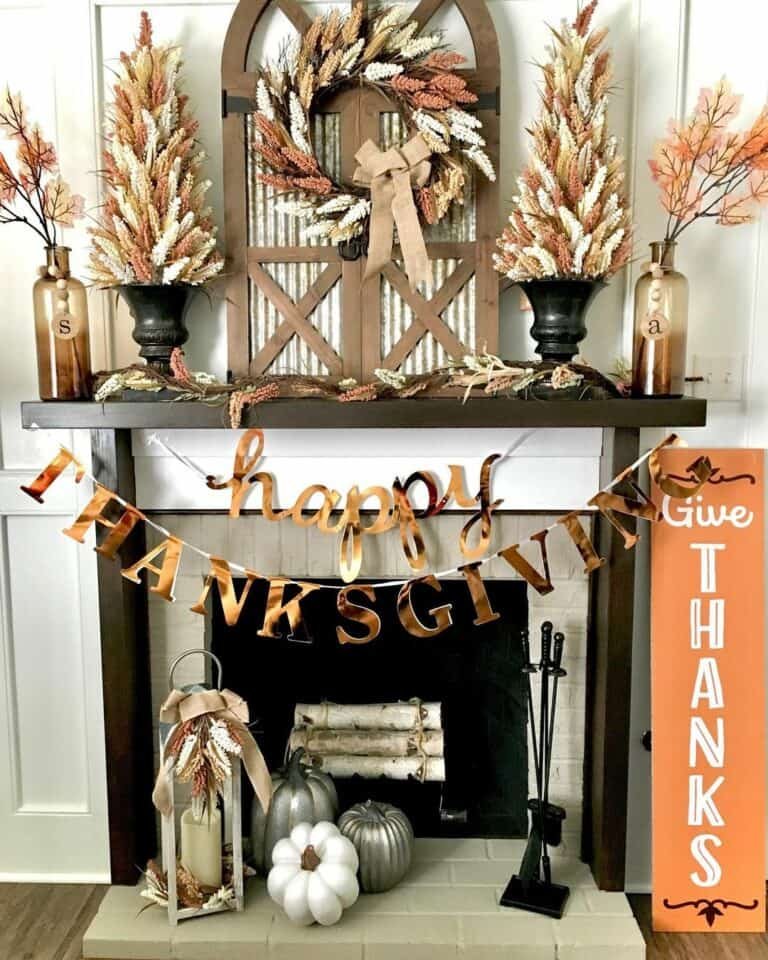 Thanksgiving Decor for Fireplace