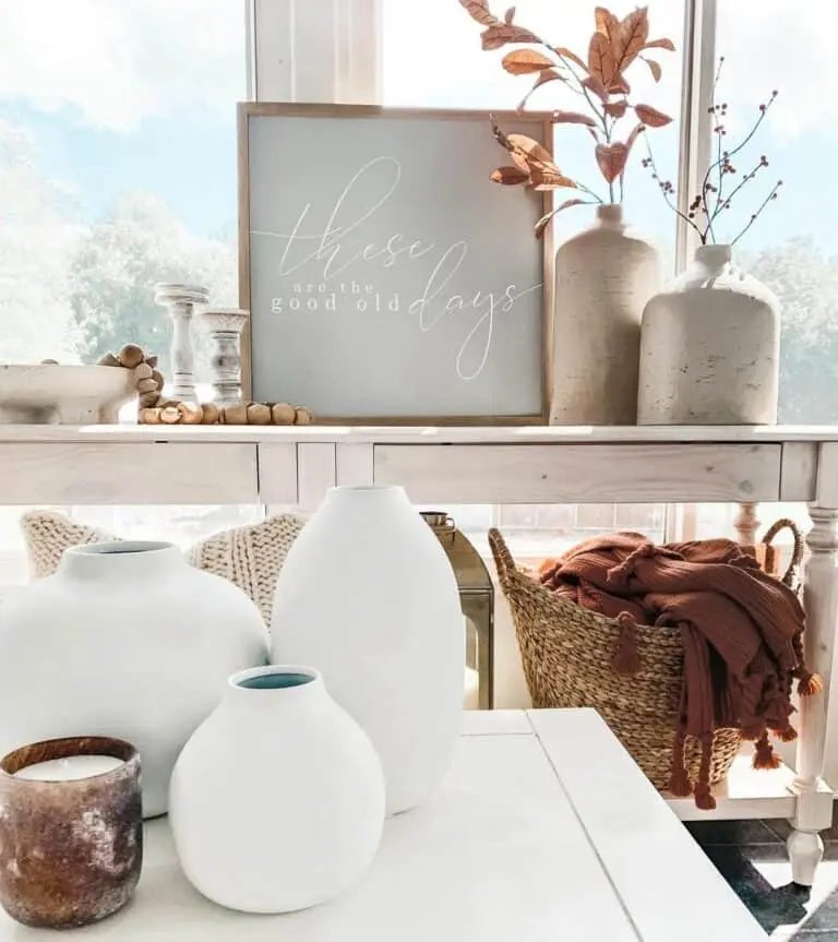 Vases with Autumn Leaves