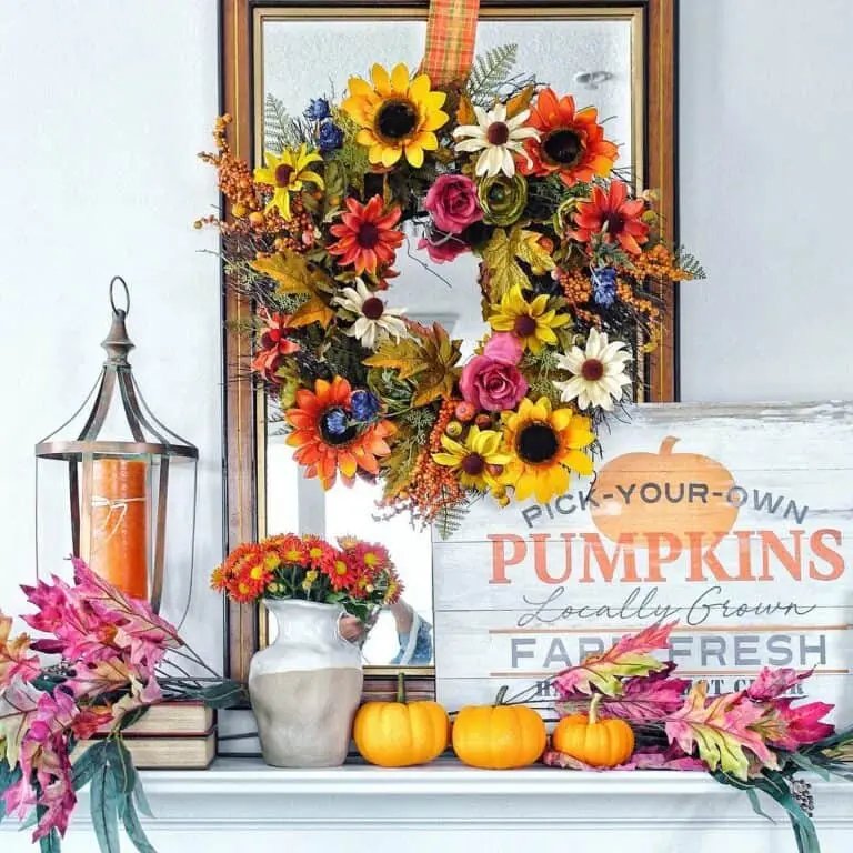 Vibrant Fall Mantel Decor