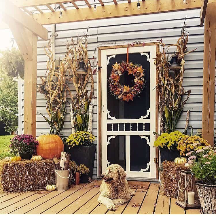 Victorian Door with Fall Decor