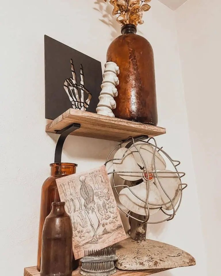 Vintage Halloween Shelf Decor