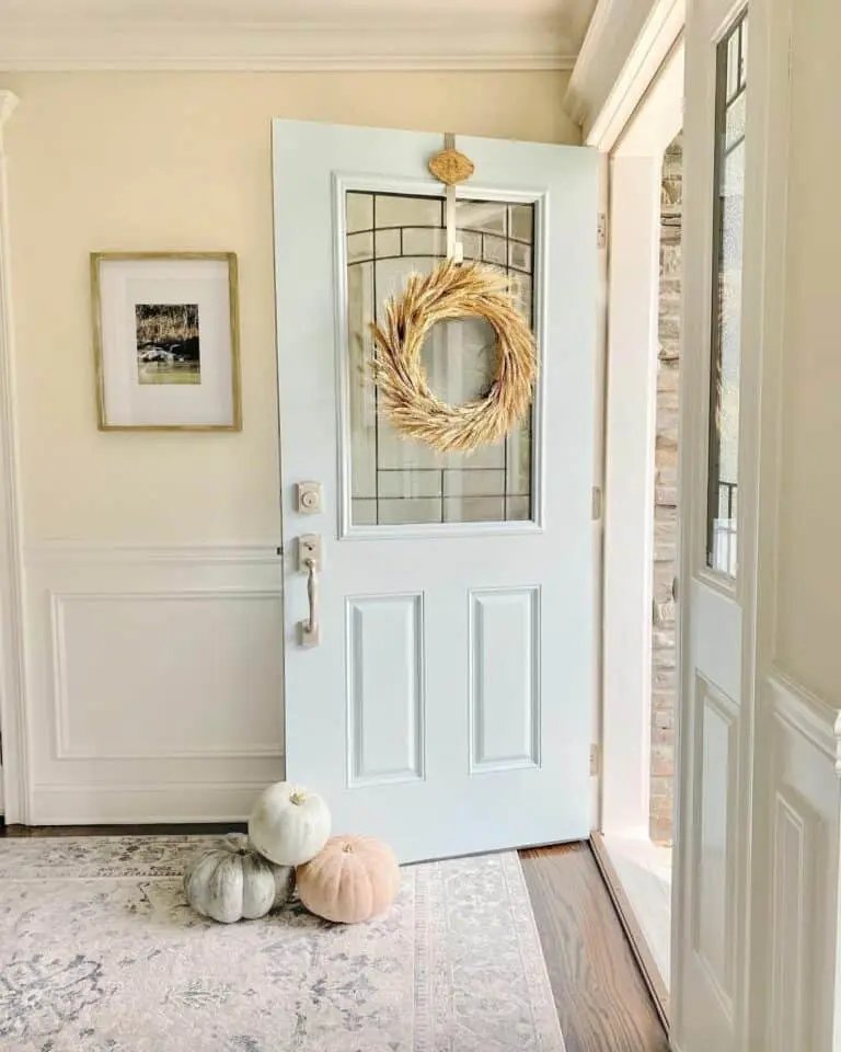 Wheat Wreath and Pumpkins