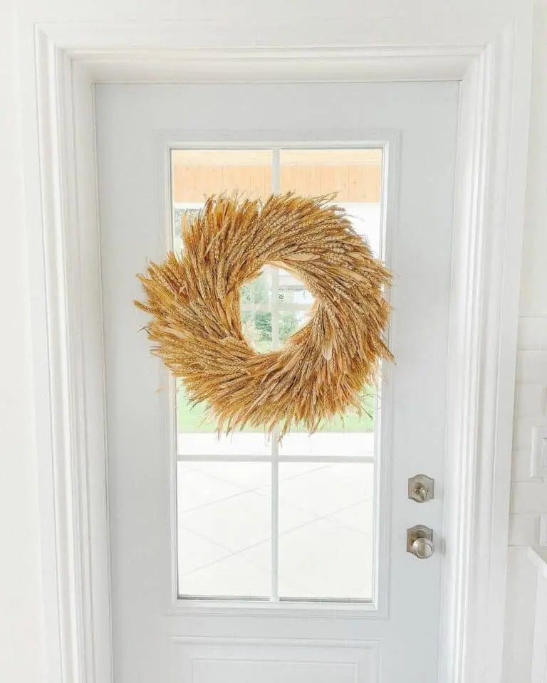 Wheat Wreath on White Door