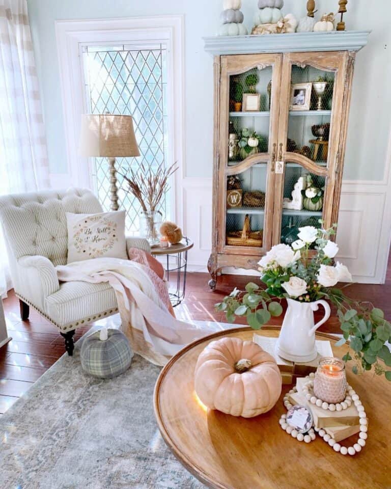 White Chair and Wood Table