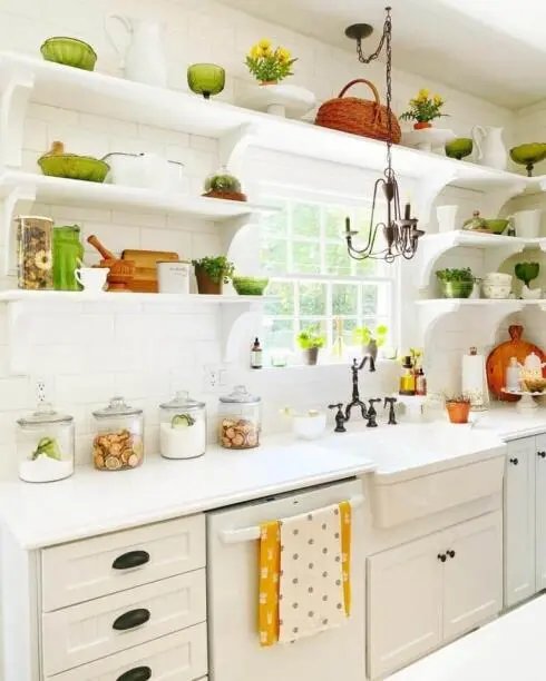 White Open Shelves Decor