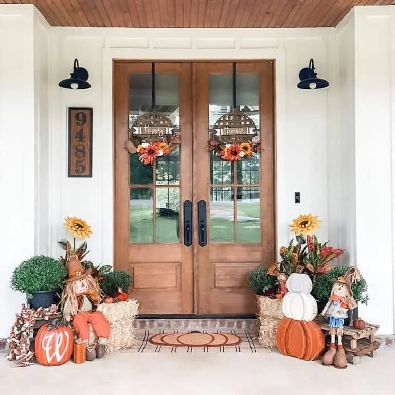 White Porch with Wall Lamps
