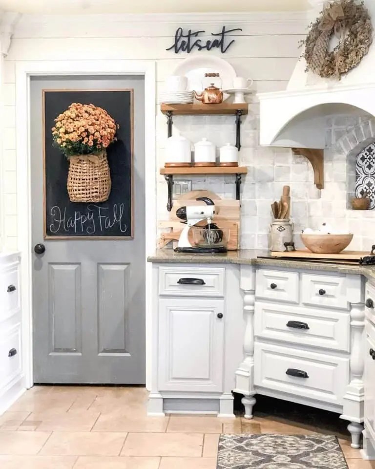 White Shiplap Kitchen Basket
