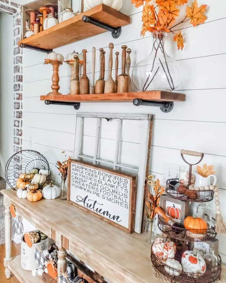 Wooden and Orange Accents