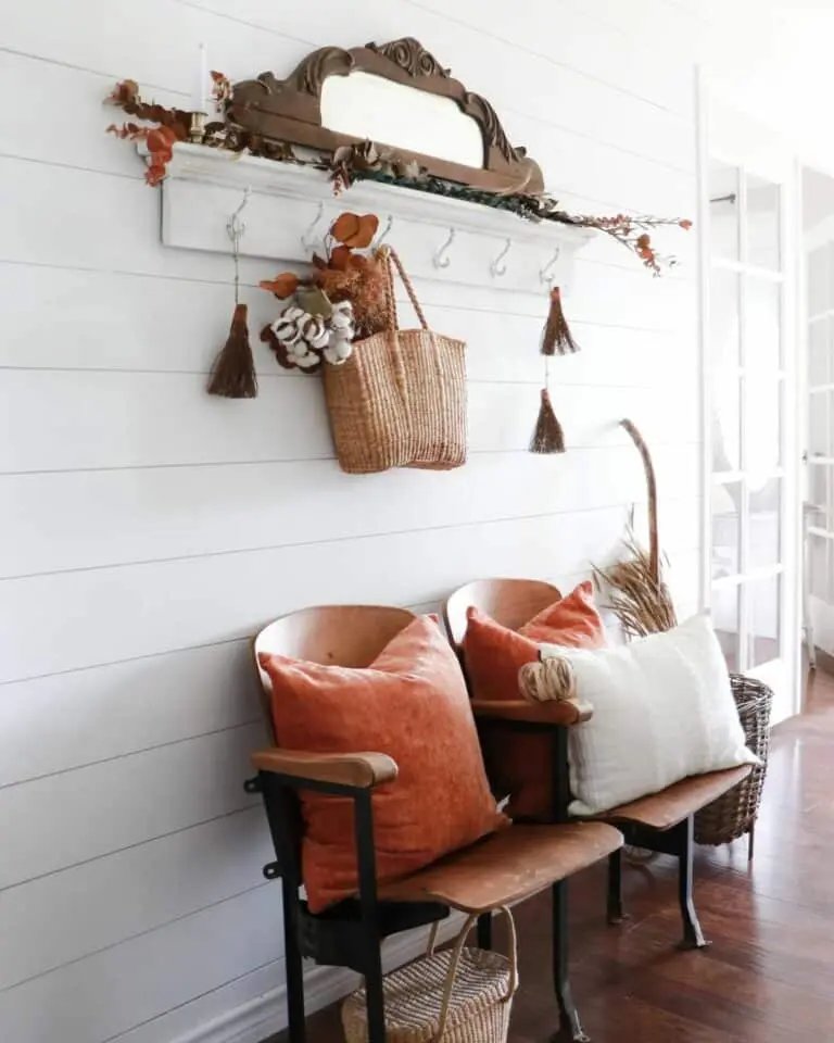 Wooden Chairs by Shiplap Wall