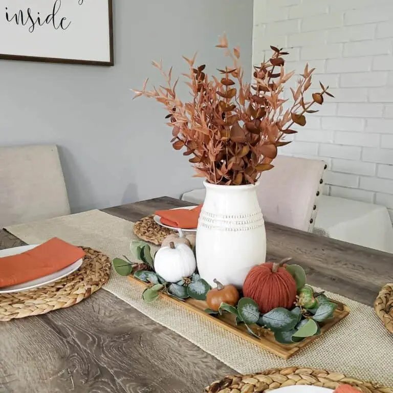 Wooden Table Fall Centerpiece