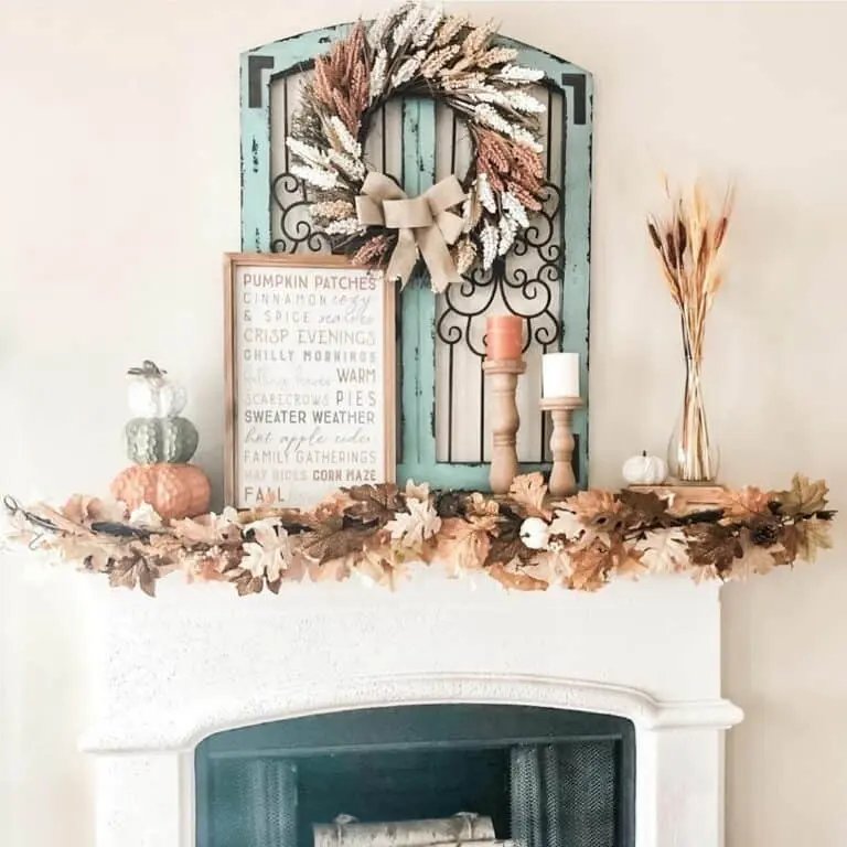 Wreath on Teal Doors