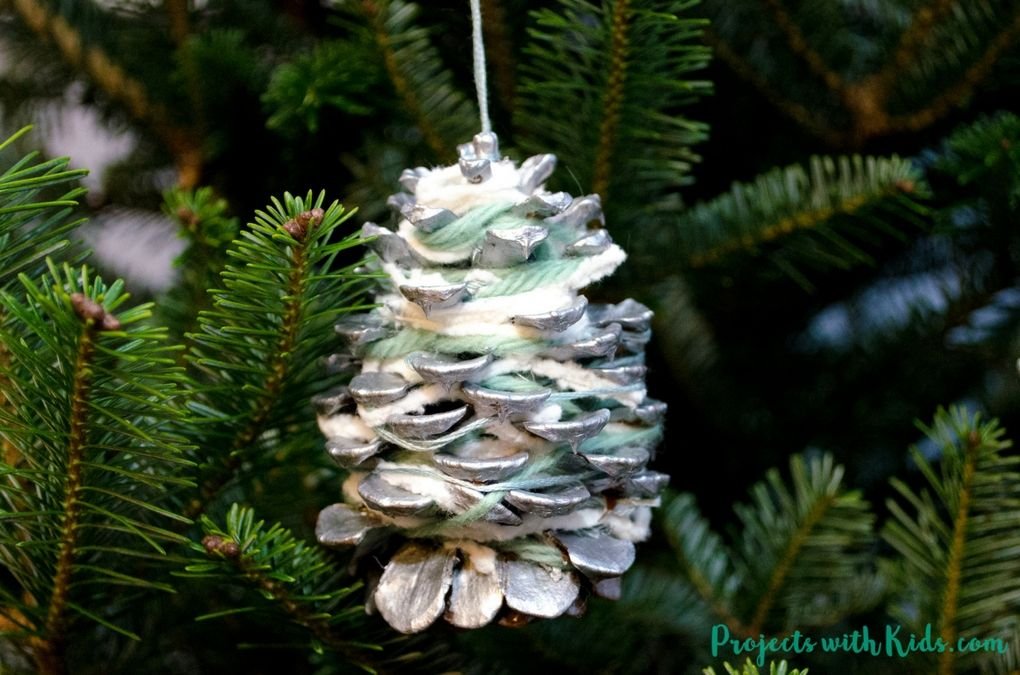 Yarn Wrapped Pinecone Decor