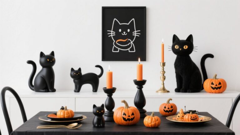 12 Cute Black Cat Halloween Decor Ideas
