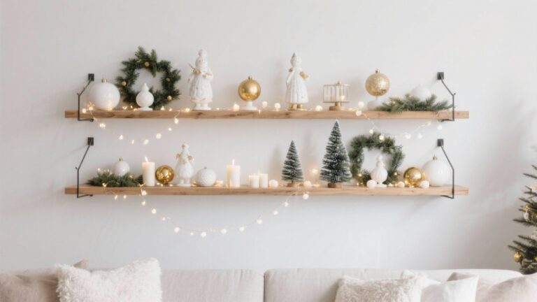 30 Christmas Shelf Decor Ideas for Holiday Home Decorating
