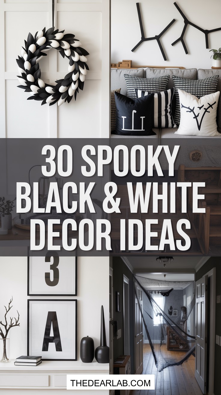 30 Spooky Black and White Halloween Decor Ideas
