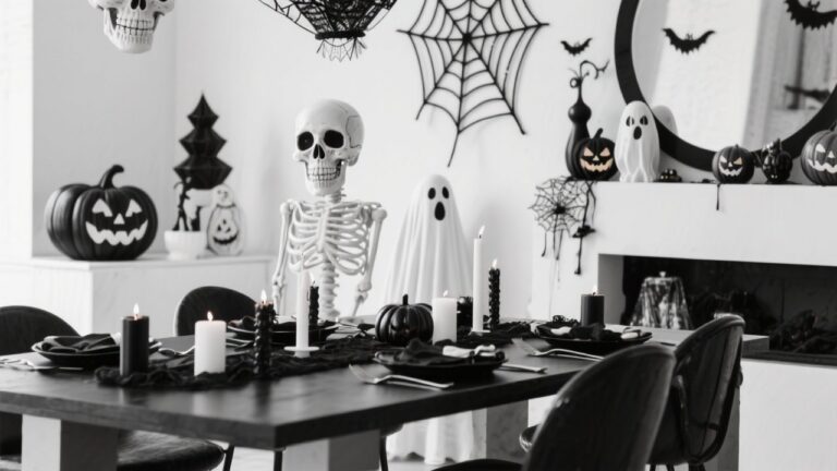 30 Spooky Black and White Halloween Decor Ideas