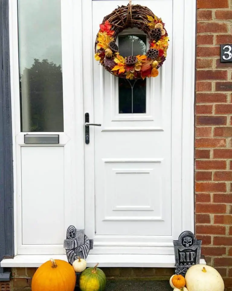 Autumn Wreath on Porch
