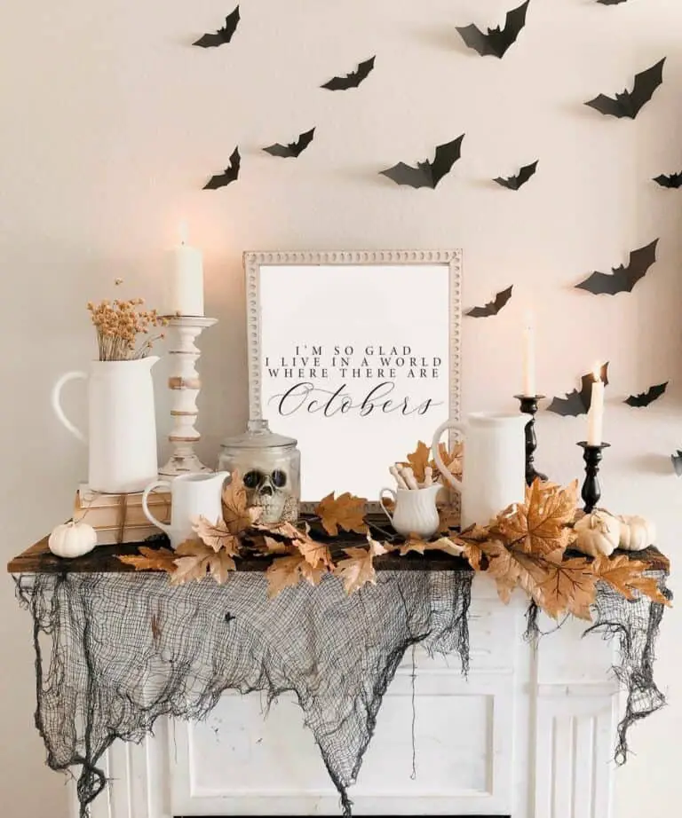 Black Bats Above Fireplace