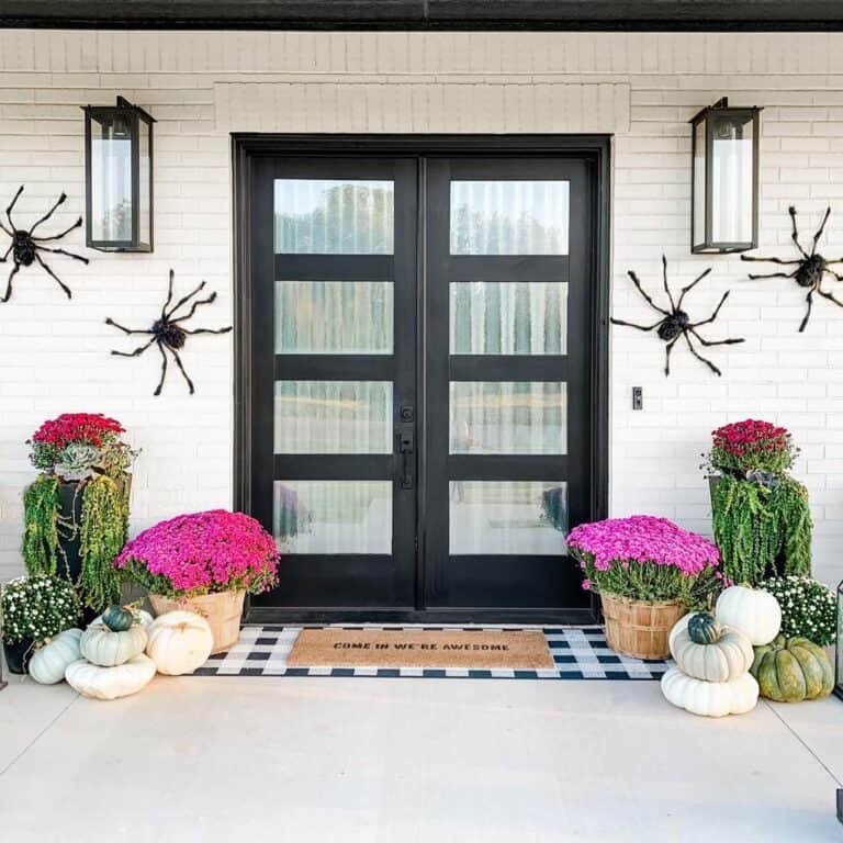 Black Door with Spiders