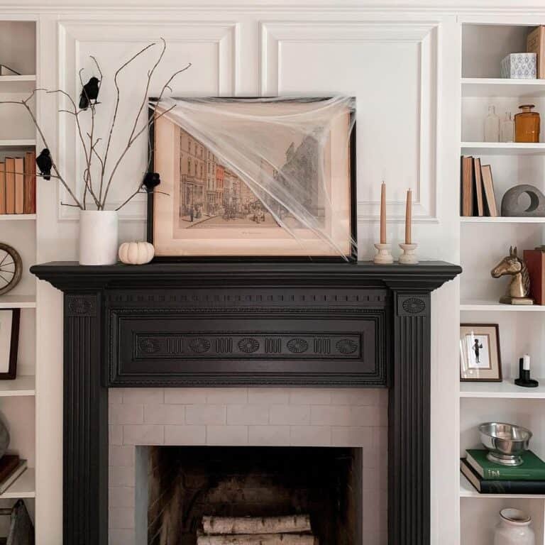 Black Mantel Fireplace Decor