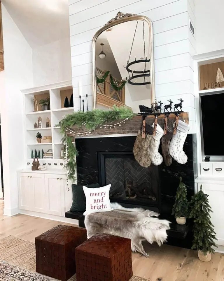 Black Reindeer Stocking Holder