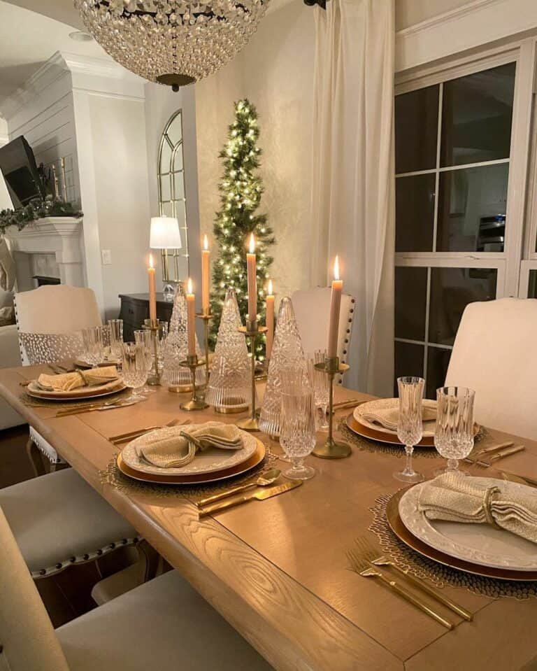 Brass Candle Centerpieces