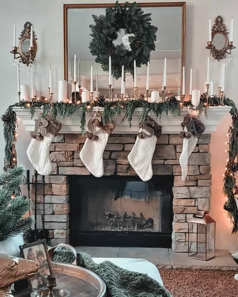 Brick Fireplace Stockings
