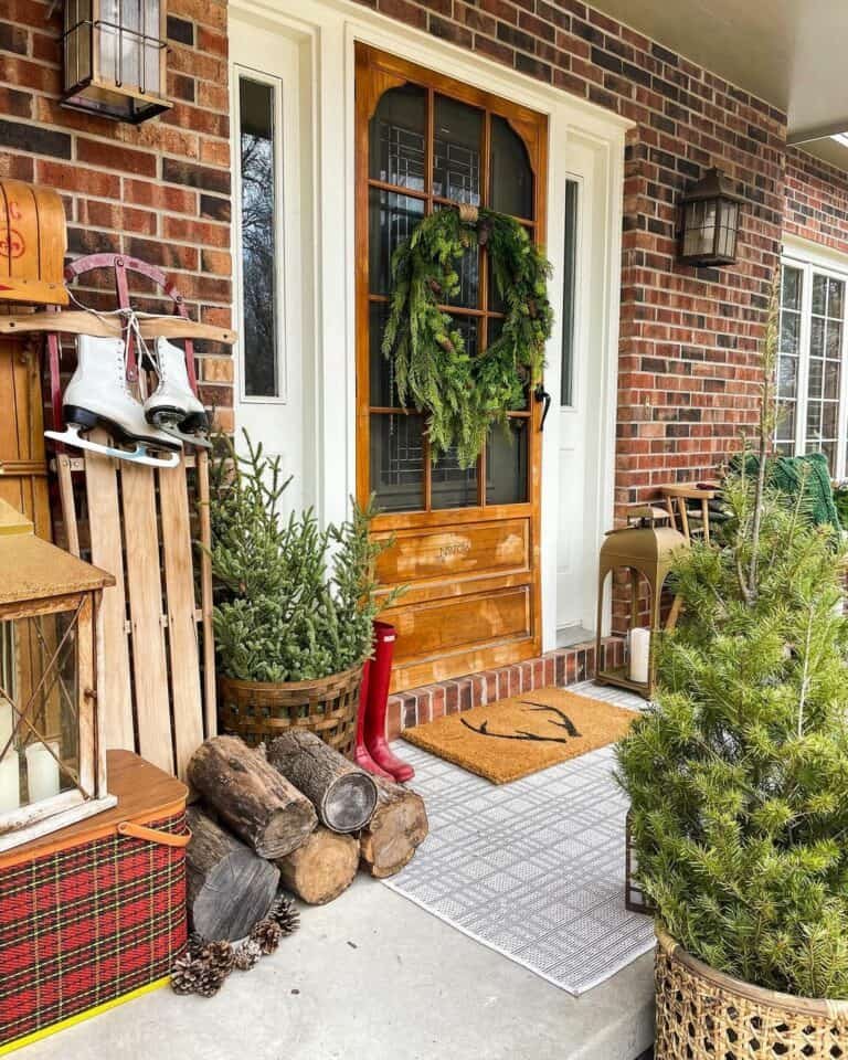 Brick Porch Vintage Decorations