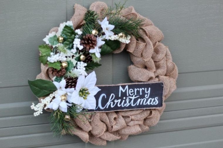 Burlap Flower Wreath
